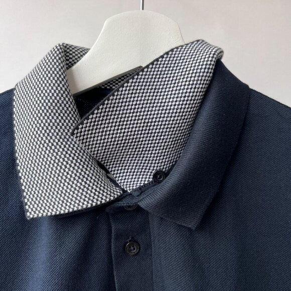 Raf Simons x Fred Terry double layered collar polo, navy, Size 42 - Picture 8 of 12